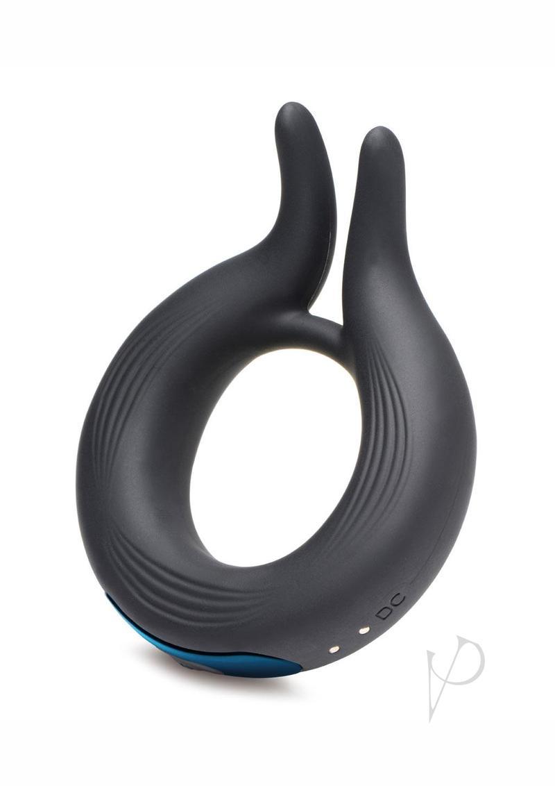 Trinity Men 10x Cock Viper Dual Stimulating Rechargeable Silicone Cock Ring - Black